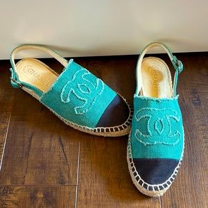 Chanel Shoes Teal/Black size 36